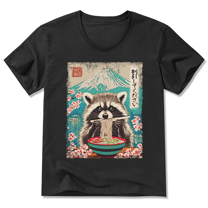 Tokyo-Tiger Please Give Raccoon A Discount V-Neck Classic T-Shirt