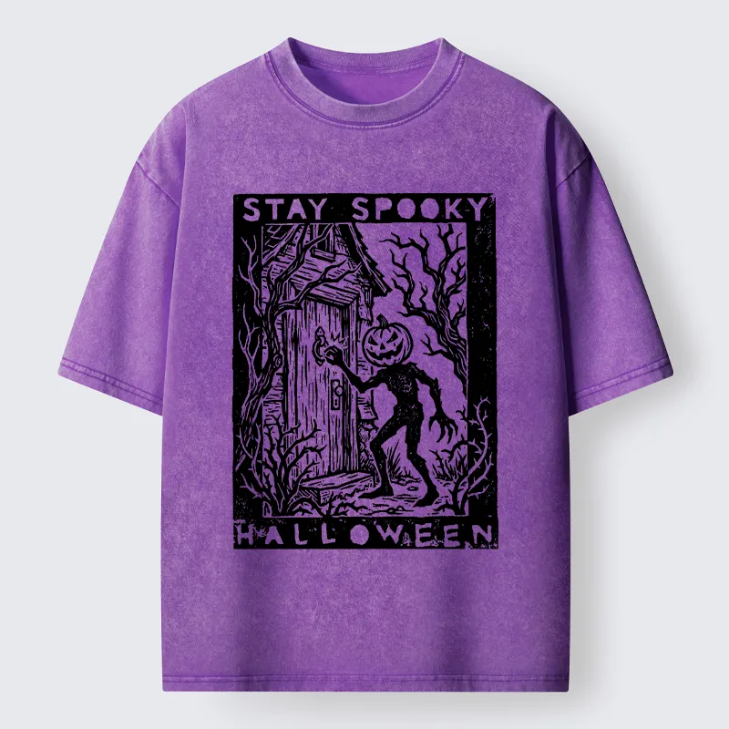 Tokyo‑Tiger Pumpkin Ghost Washed T‑Shirt