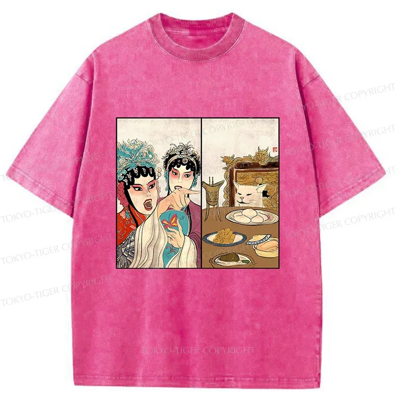 Tokyo-Tiger Asian Traditions Funny Washed T-Shirt
