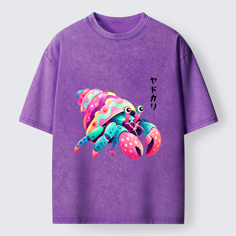 Tokyo‑Tiger Colorful Hermit Crab Washed T‑Shirt