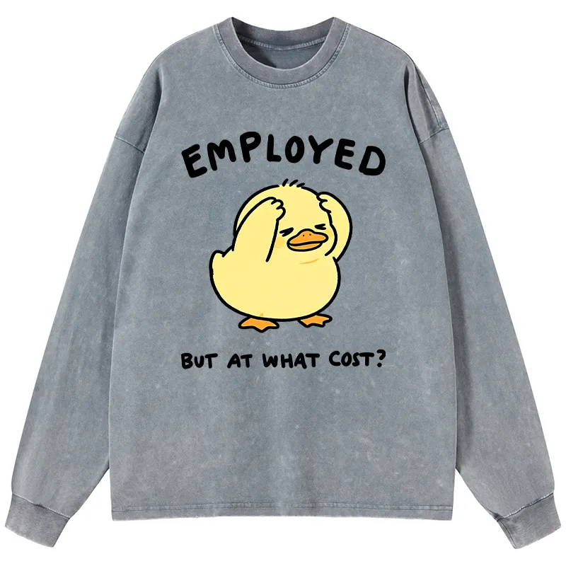 Tokyo-Tiger Funny Work Duck Washed Long Sleeve T-Shirt Sale