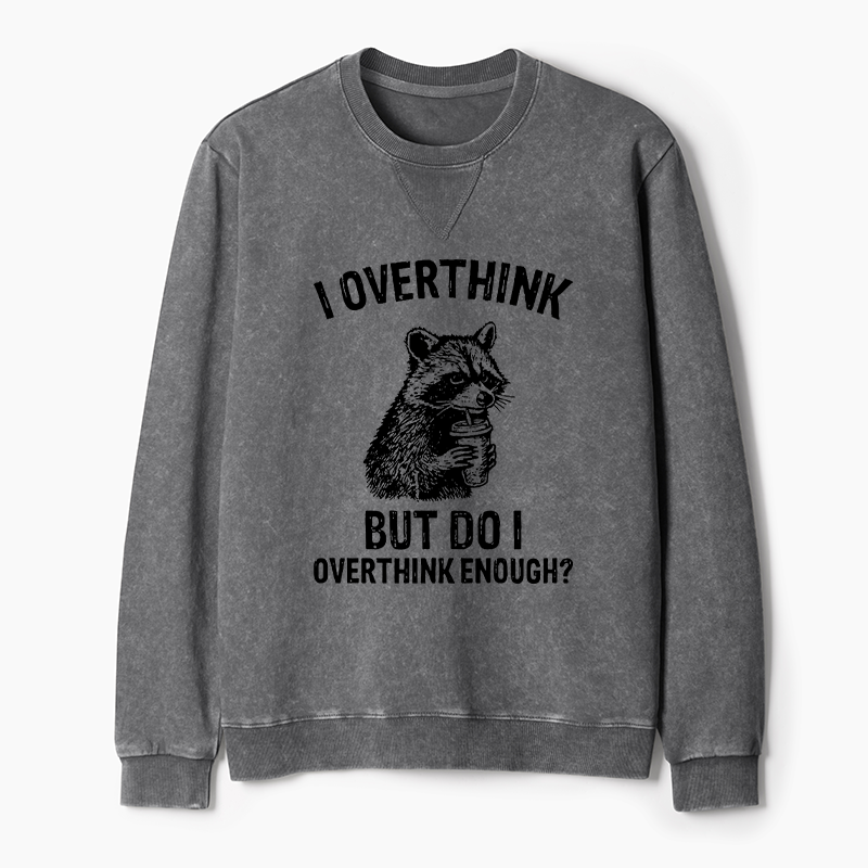 Tokyo-Tiger Constant Overthinking Washed Terry Sweatshirt