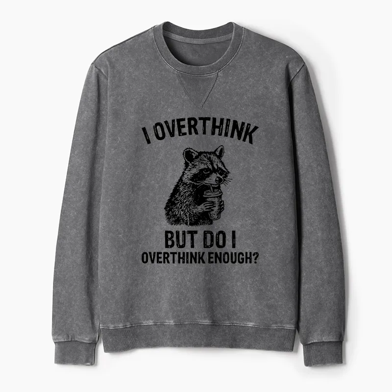 Tokyo-Tiger Constant Overthinking Washed Terry Sweatshirt