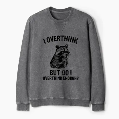 Tokyo-Tiger Constant Overthinking Washed Terry Sweatshirt