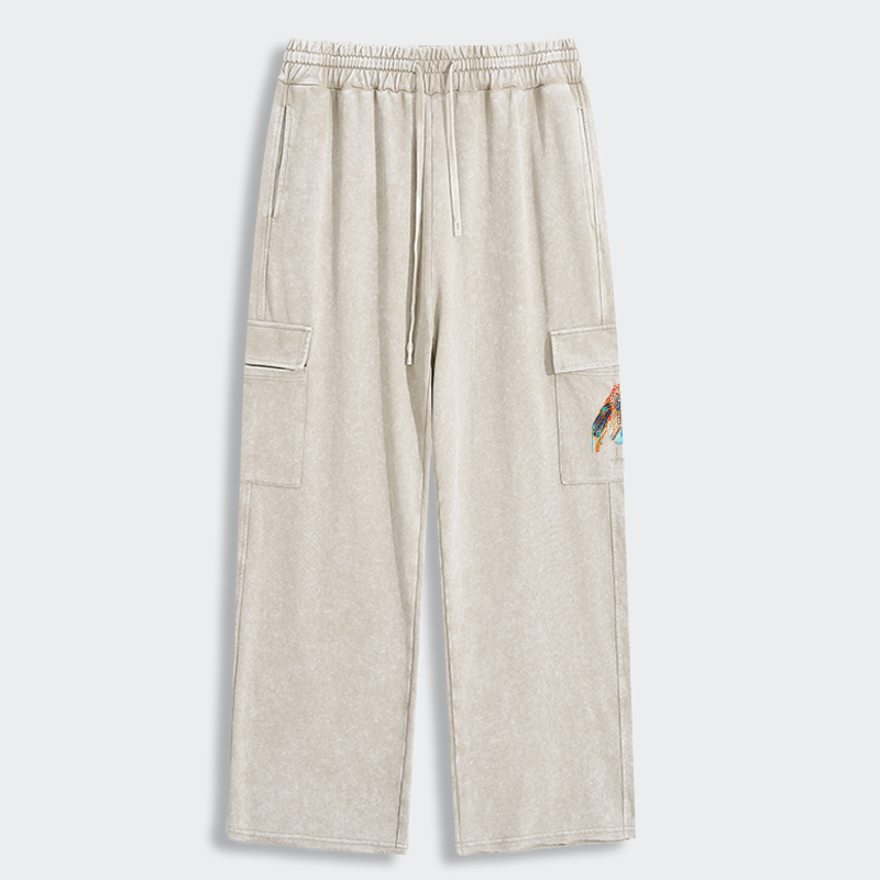 Tokyo-Tiger Sparkly Wild Bird Washed Utility Sweatpants