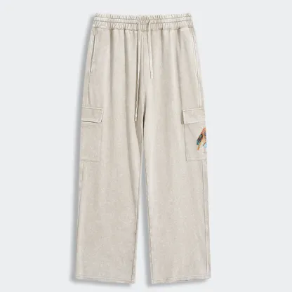 Tokyo-Tiger Sparkly Wild Bird Washed Utility Sweatpants