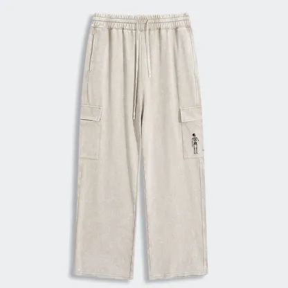 Tokyo-Tiger Skeleton Balloon Meme Washed Utility Sweatpants