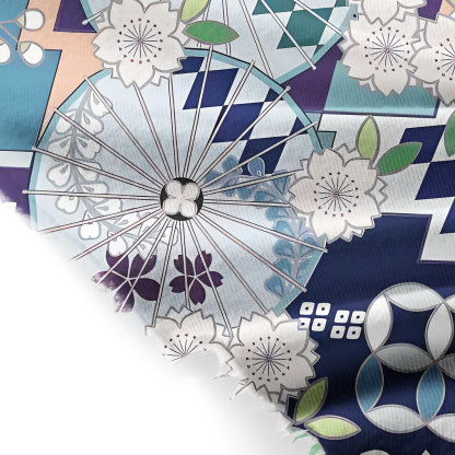 Tokyo-Tiger Floral And Umbrella Fringed Scarf