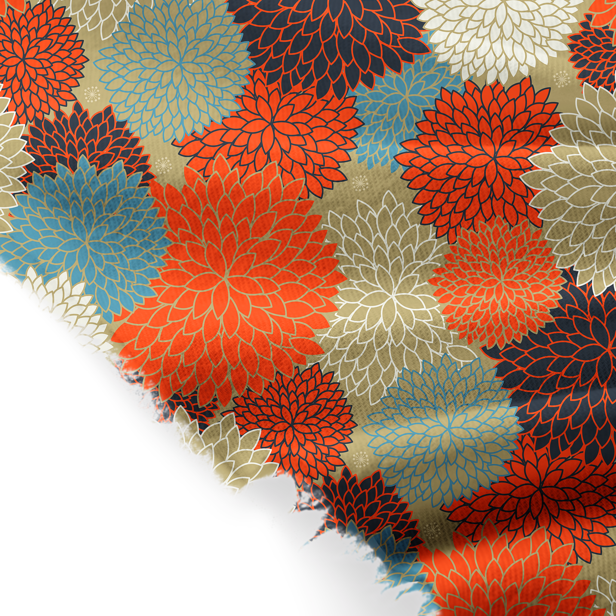 Tokyo-Tiger Autumn Flower Symphony Fringed Scarf