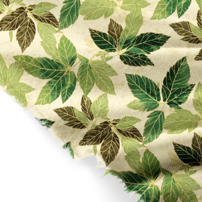 Tokyo-Tiger Green Leaf Escape Fringed Scarf