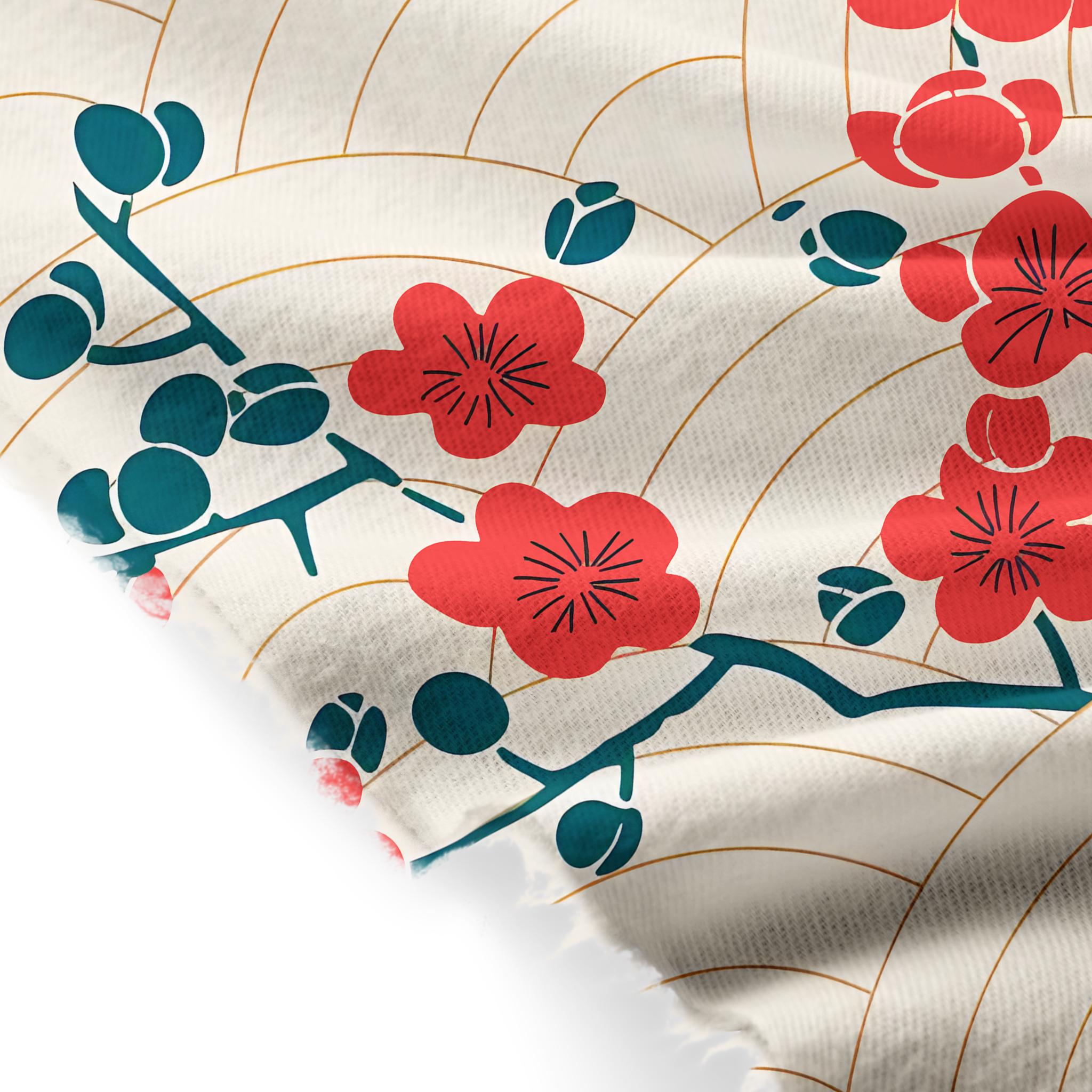 Tokyo-Tiger Blossom Wave Fringed Scarf