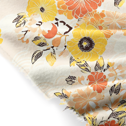 Tokyo-Tiger Fruitful Flower Fringed Scarf