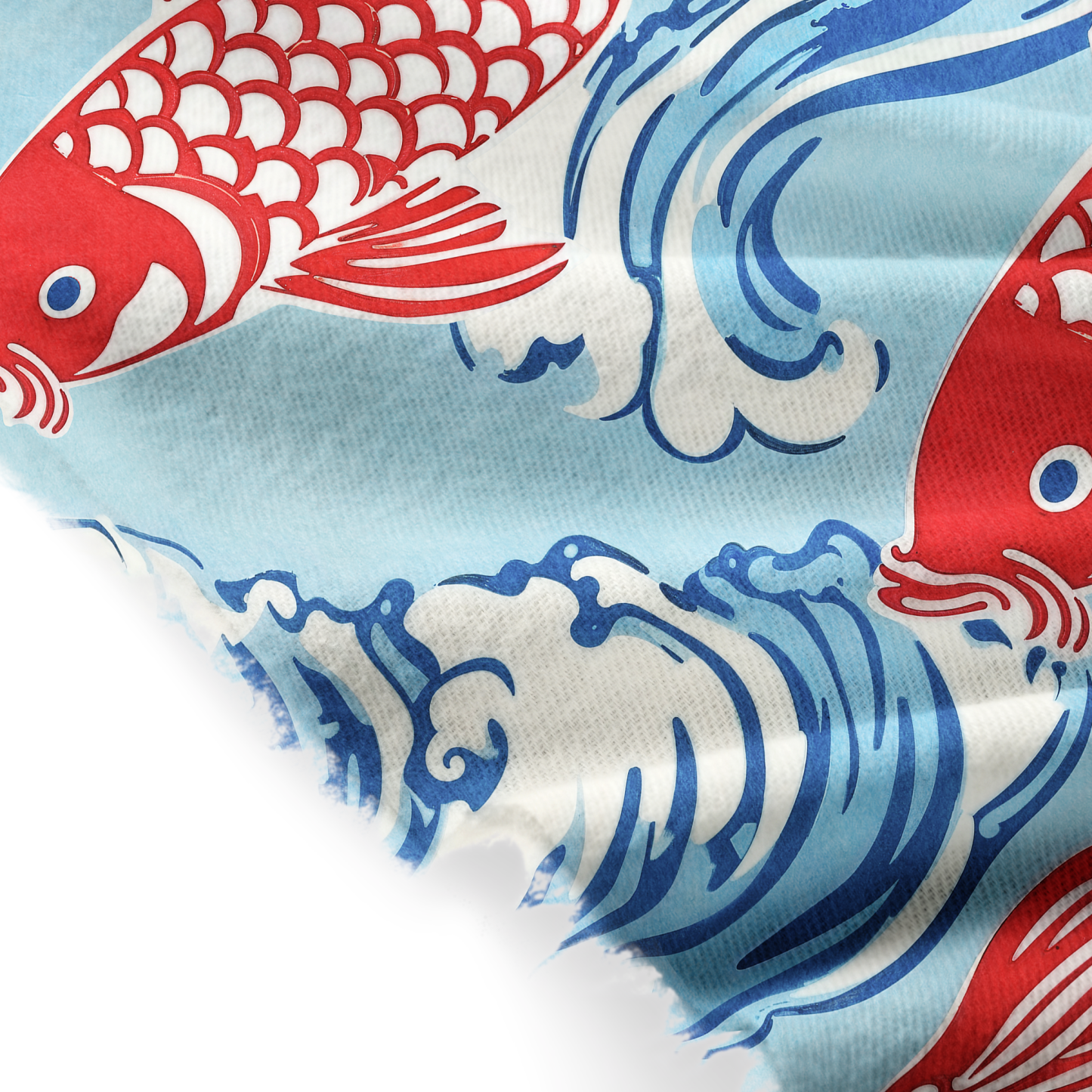 Tokyo-Tiger Koi Carp Frenzy Fringed Scarf