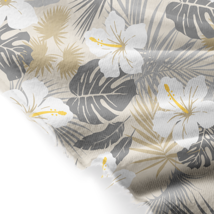Tokyo-Tiger Elegant Flowers Waves Fringed Scarf
