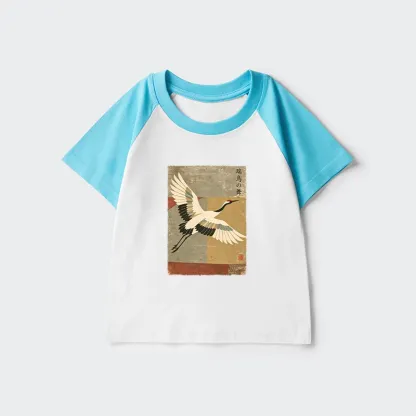 Tokyo-Tiger Crane Spirit Kids Raglan T-shirt