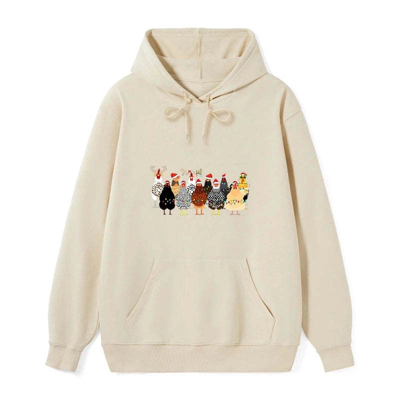Tokyo-Tiger A Flock Of Christmas Chickens Classic Hoodie-tokyo-tiger