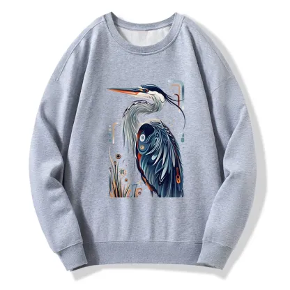 Tokyo-Tiger Stylish Blue Heron Classic Sweatshirt