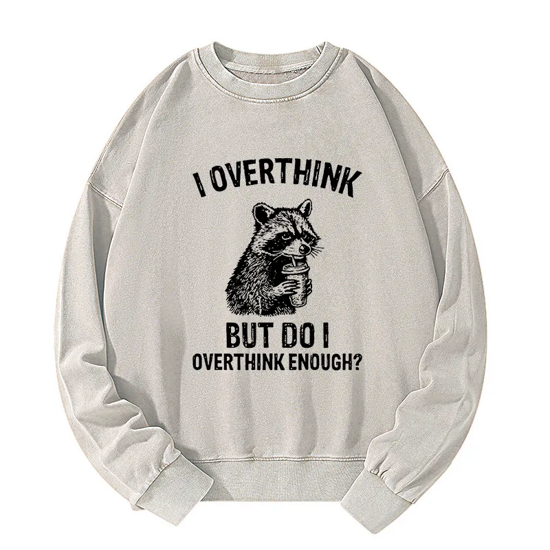 Tokyo-Tiger Constant Overthinking Washed Sweatshirt