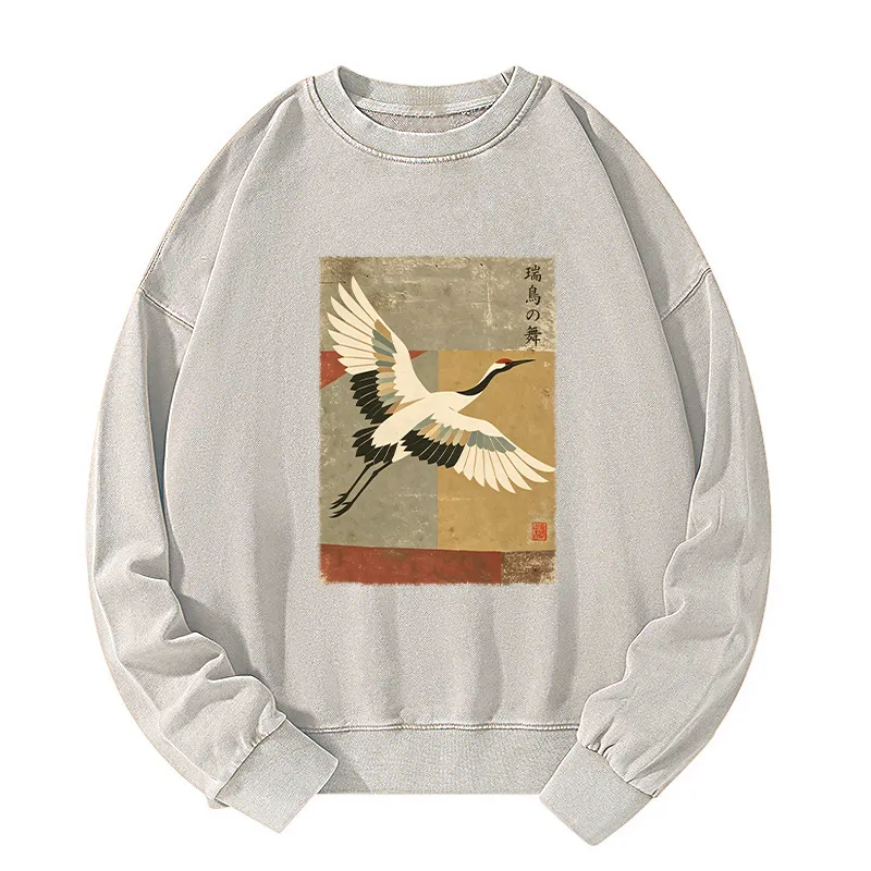 Tokyo-Tiger Crane Spirit Washed Sweatshirt