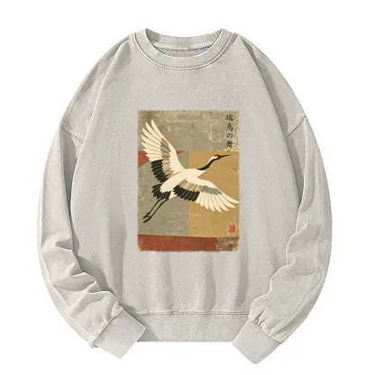 Tokyo-Tiger Crane Spirit Washed Sweatshirt