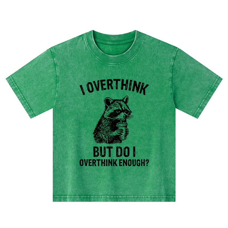 Tokyo-Tiger Constant Overthinking Kids Washed T-Shirt