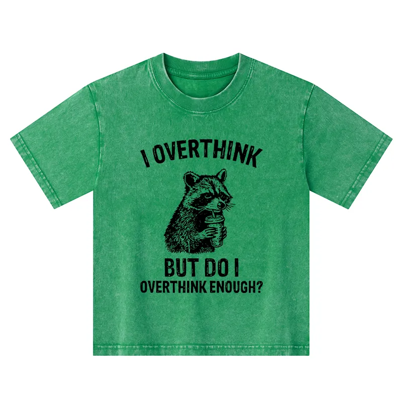Tokyo-Tiger Constant Overthinking Kids Washed T-Shirt