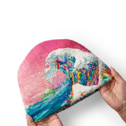Tokyo-Tiger Colorful Prismatic Wave Fuzzy Beanie