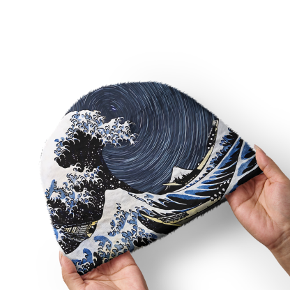 Tokyo-Tiger Great Wave Fuzzy Beanie