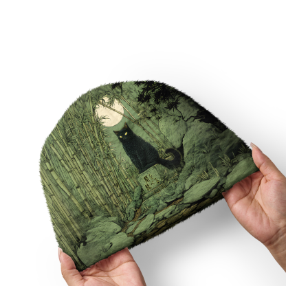 Tokyo-Tiger Cat Under The Moon Fuzzy Beanie