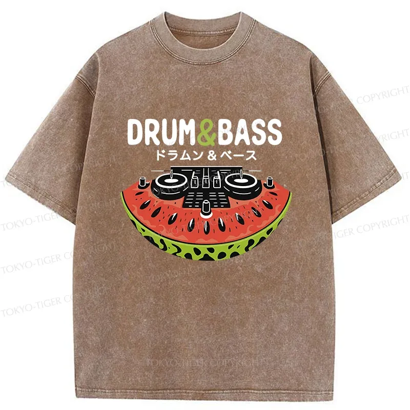 Tokyo-Tiger Watermelon Drum & Bass Washed T-Shirt