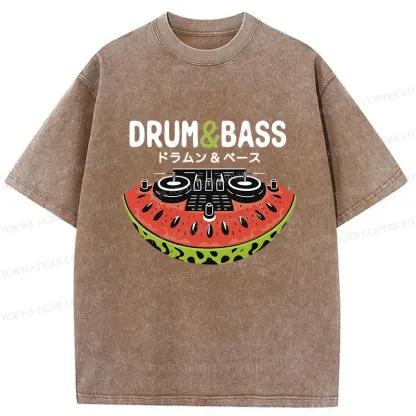 Tokyo-Tiger Watermelon Drum & Bass Washed T-Shirt