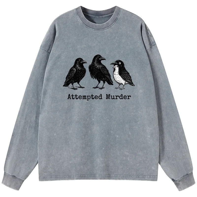 Tokyo-Tiger Attempted Murder Funny Washed Long Sleeve T-Shirt Sale