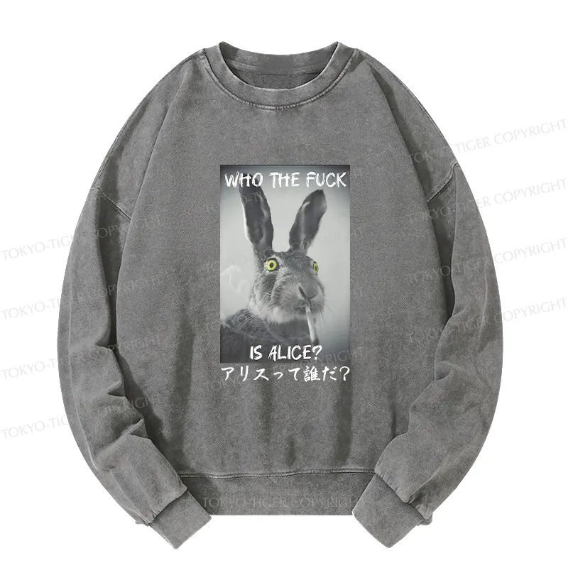Tokyo-Tiger Who Is Alice? Washed Sweatshirt