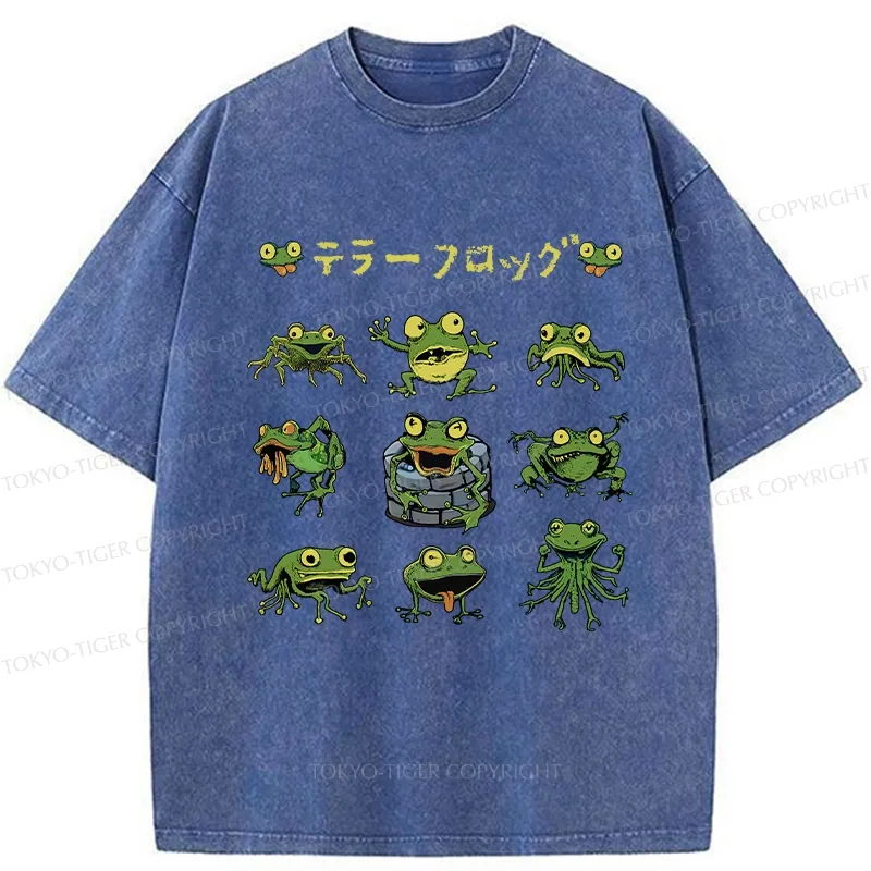 Tokyo-Tiger Terror Frog Washed T-Shirt