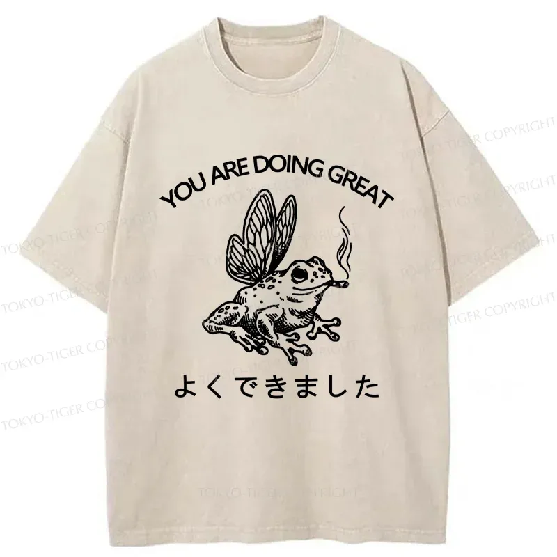Tokyo-Tiger Heartbeat Rhythm Washed T-Shirt Sale