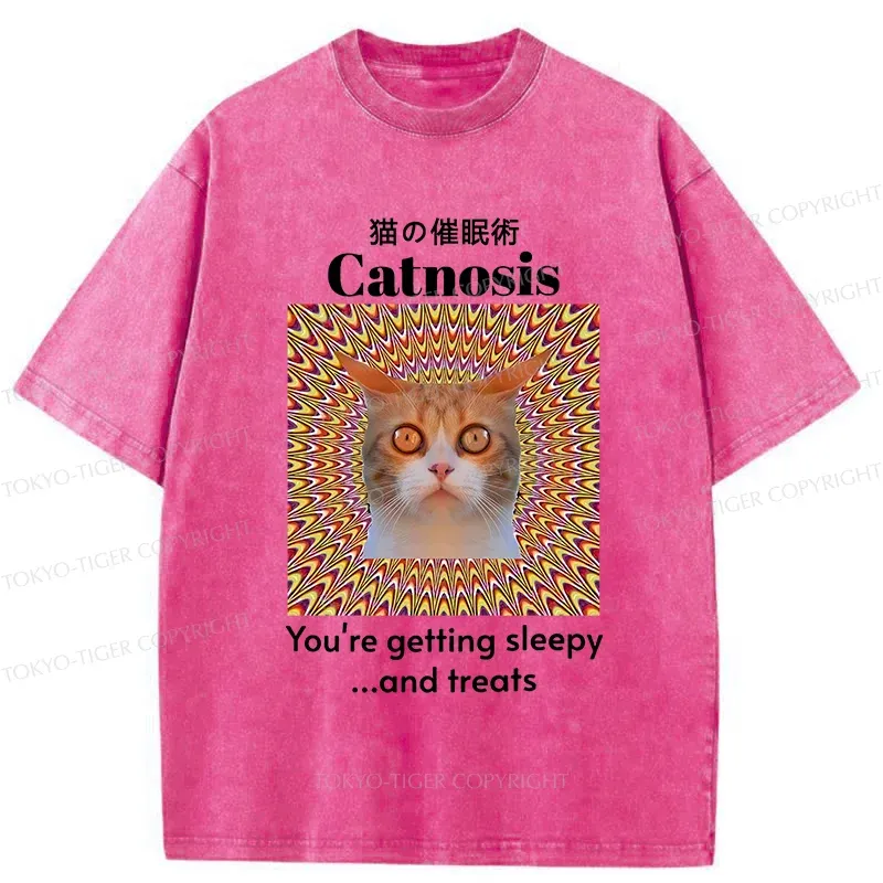 Tokyo-Tiger Hypnotist Cat Washed T-Shirt