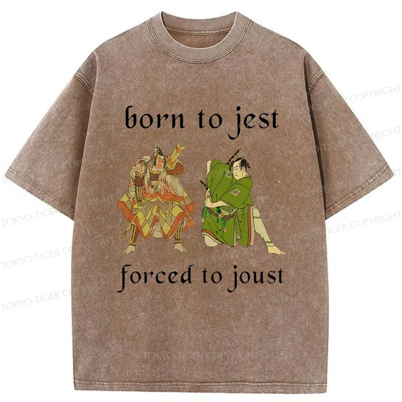 Tokyo-Tiger Duel Of Samurai Funny Washed T-Shirt
