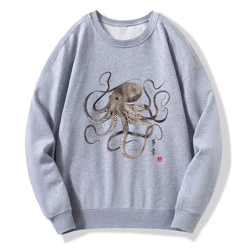 Tokyo-Tiger Octopus Japanese Calligraphy Sweatshirt