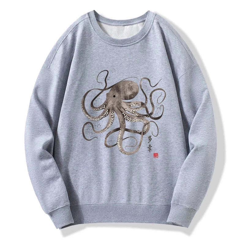 Tokyo-Tiger Octopus Japanese Calligraphy Sweatshirt