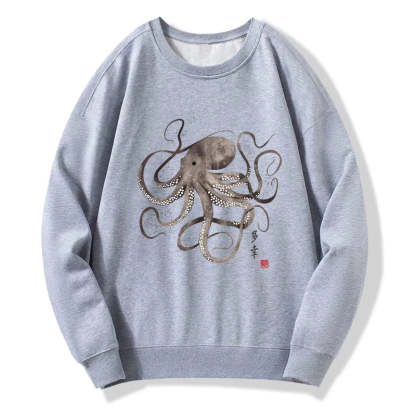 Tokyo-Tiger Octopus Japanese Calligraphy Sweatshirt