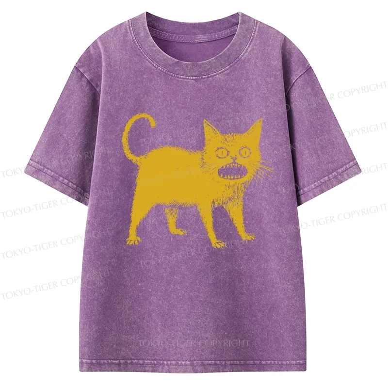 Tokyo-Tiger Horrible Japanese Cat Kids Washed T-Shirt