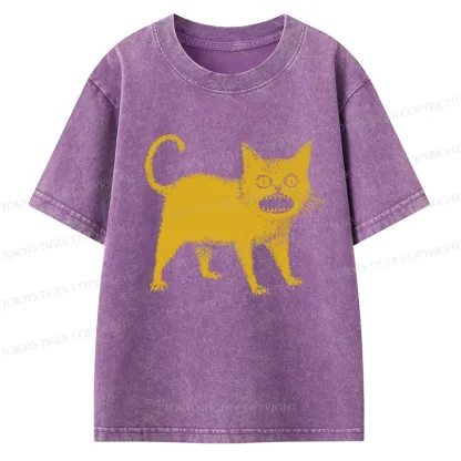 Tokyo-Tiger Horrible Japanese Cat Kids Washed T-Shirt