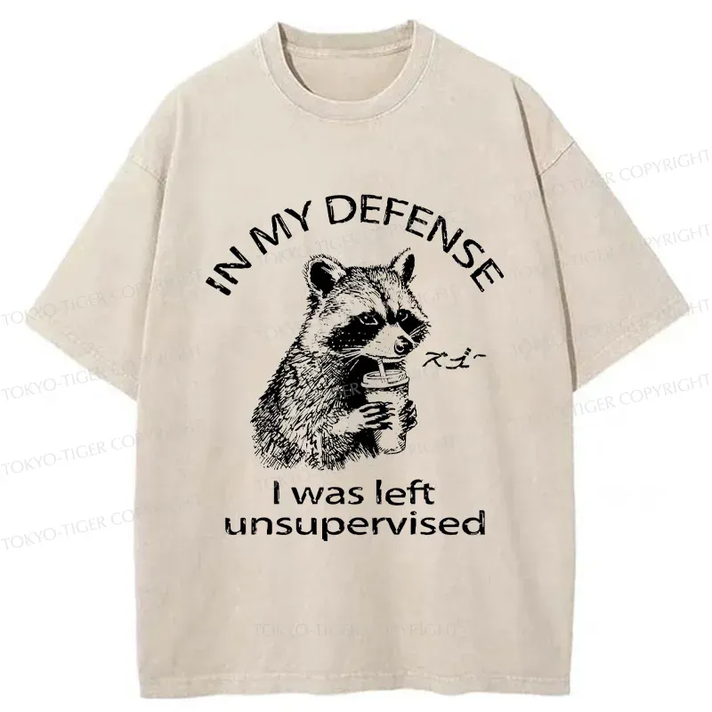 Tokyo-Tiger Left Unsupervised Raccoon Washed T-Shirt