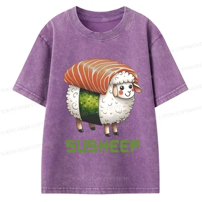 Tokyo-Tiger Susheep Funny Kids Washed T-Shirt