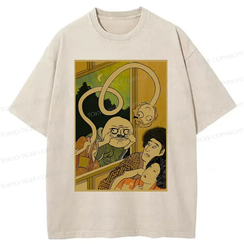Tokyo-Tiger Scary Japanese Monster Washed T-Shirt