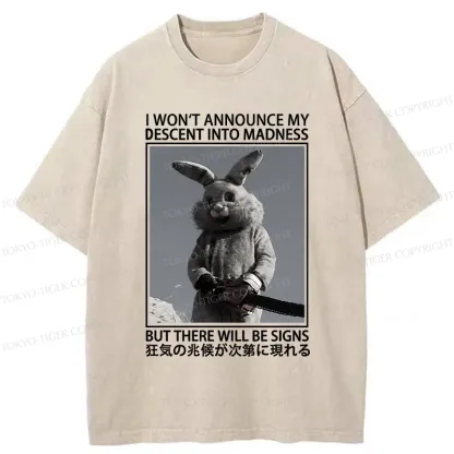 Tokyo-Tiger Rabbit Goes Into Madness Washed T-Shirt