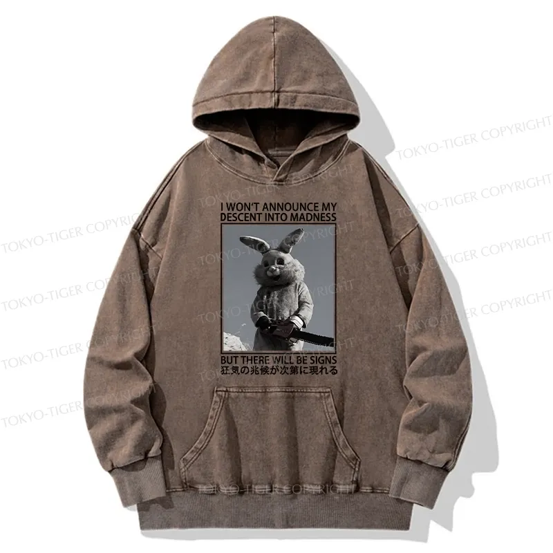 Tokyo-Tiger Rabbit Goes Into Madness Washed Hoodie