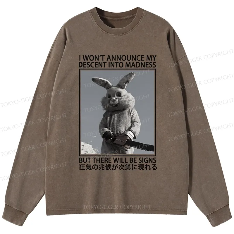 Tokyo-Tiger Rabbit Goes Into Madness Washed Long Sleeve T-Shirt