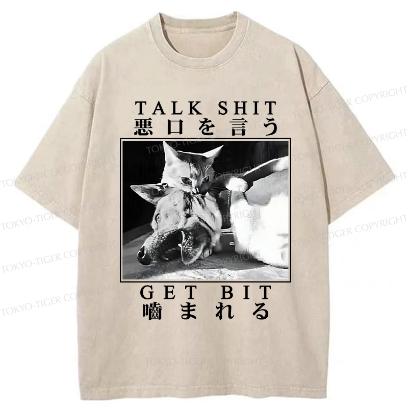 Tokyo-Tiger Talk Shit Get Bit Washed T-Shirt