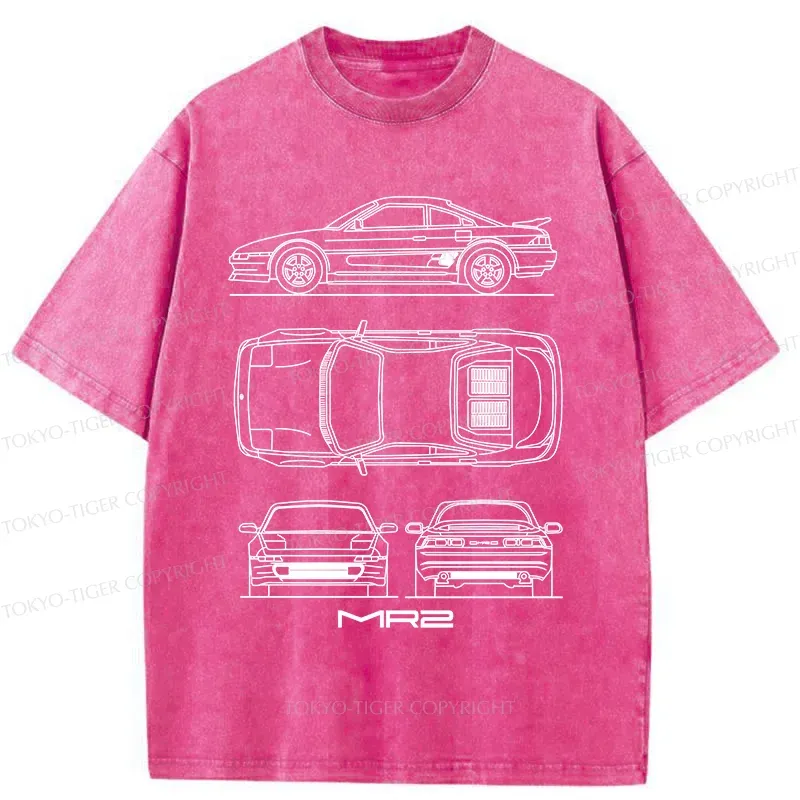 Tokyo-Tiger Japanese Classic Cars Washed T-Shirt
